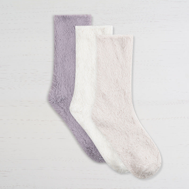 Womens Fur Cozy Crew - 3PK