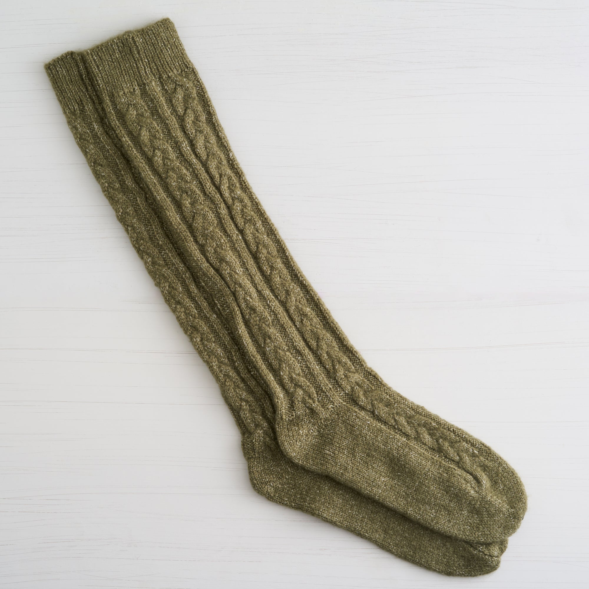 Womens Recycled Cable Slouch Boot Crew Sock