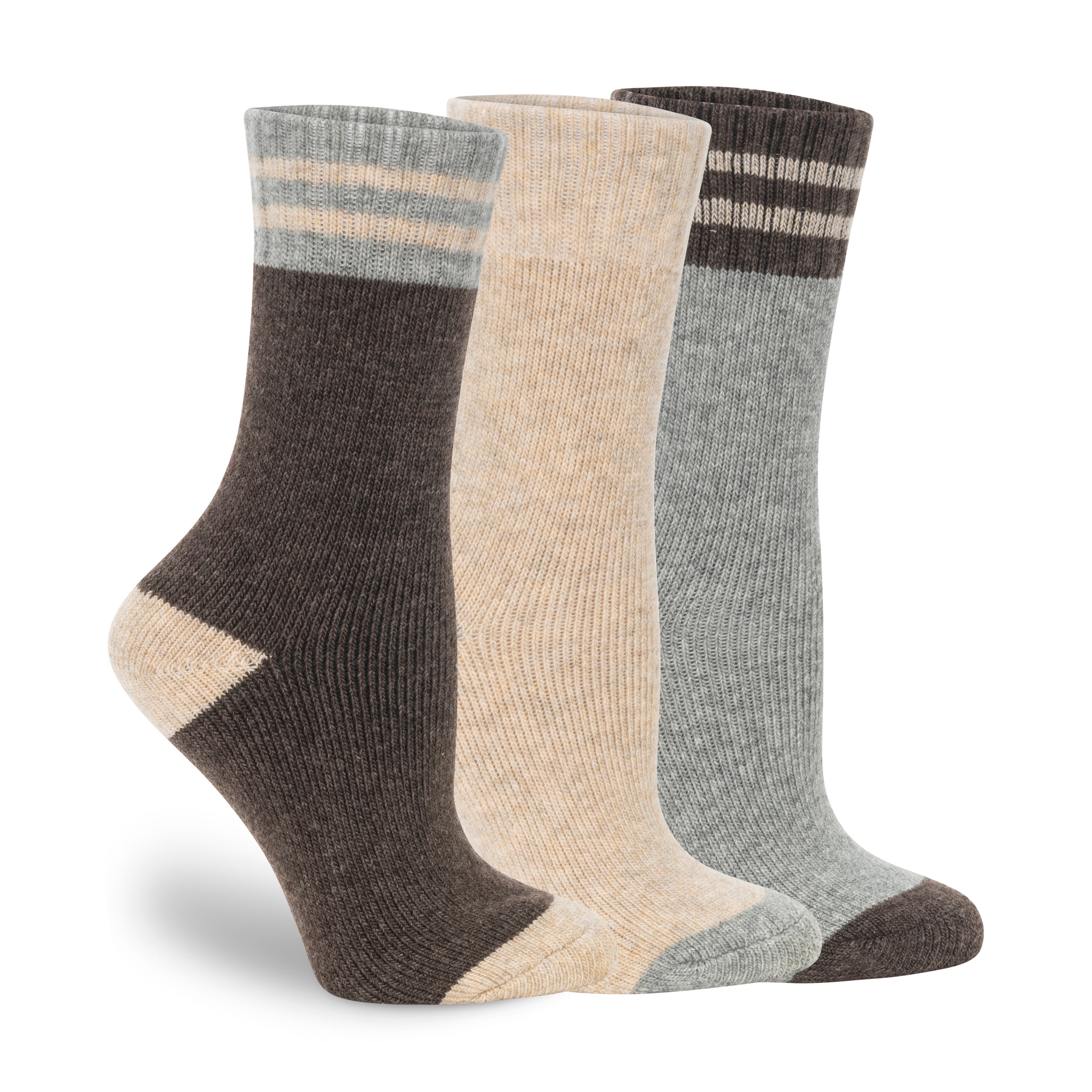 Womens Rugby Wool Crew Sock - 3PK