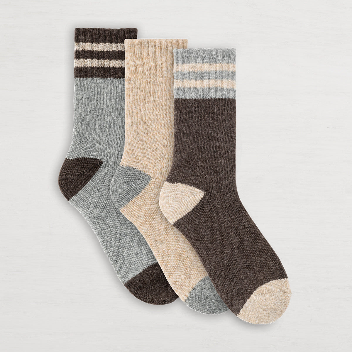 Womens Rugby Wool Crew Sock - 3PK