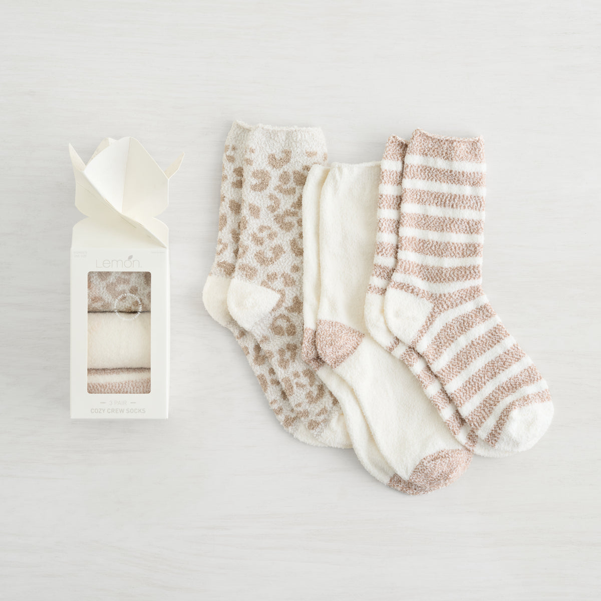 3 Pack Cozy Crew Sock Gift Box