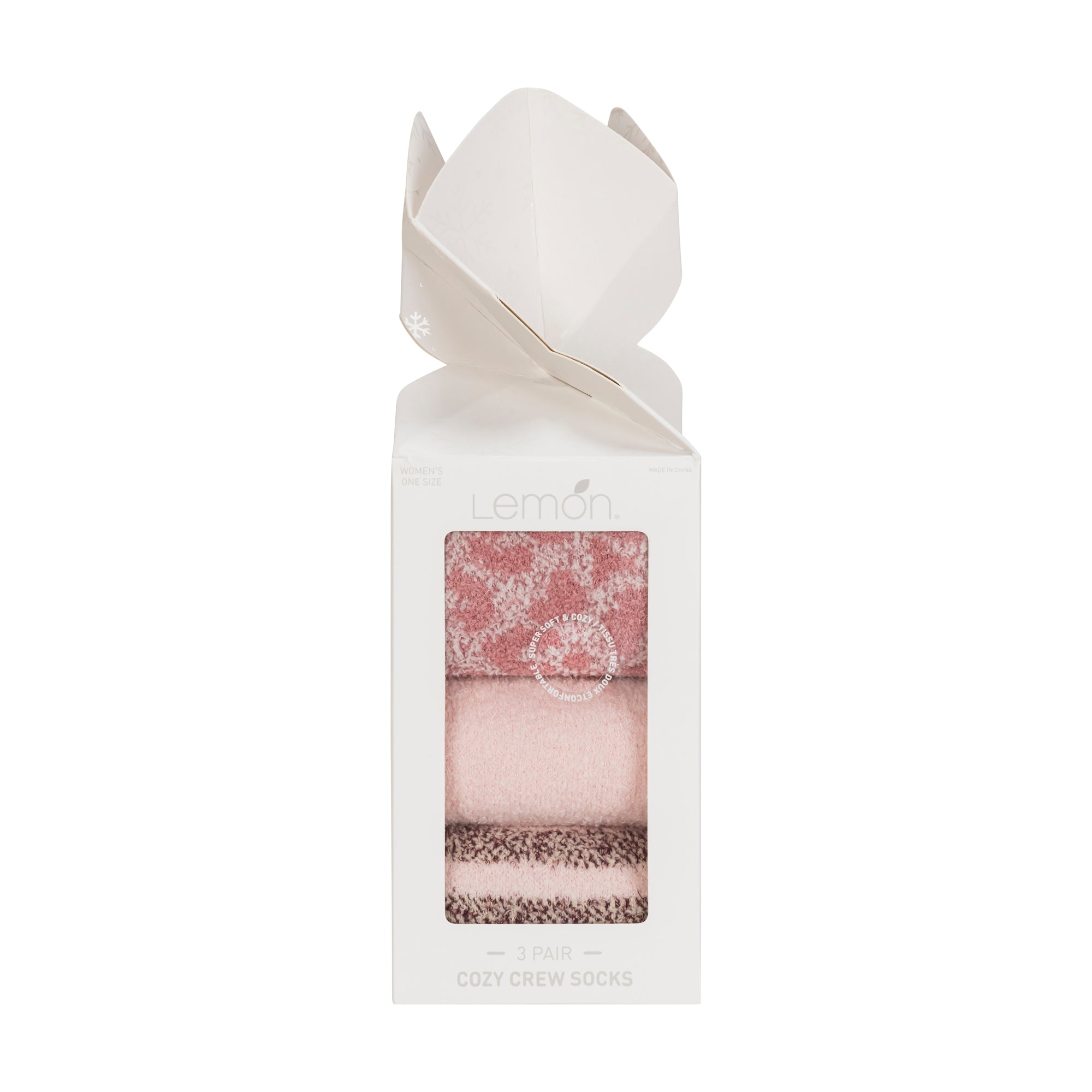 3 Pack Cozy Crew Sock Gift Box