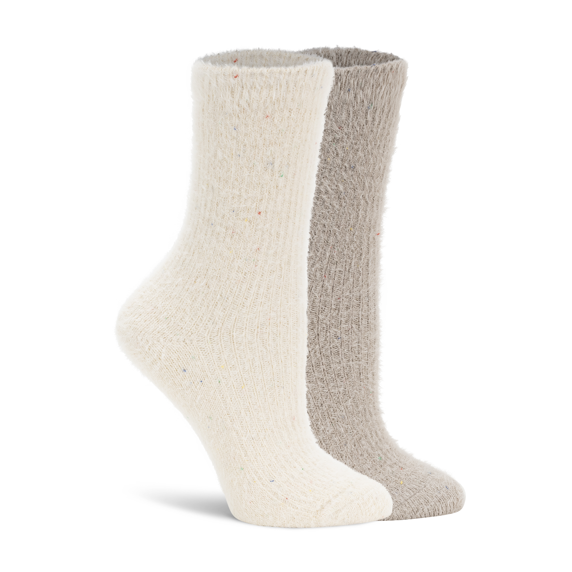 Womens Feather Fleck Crew - 2PK