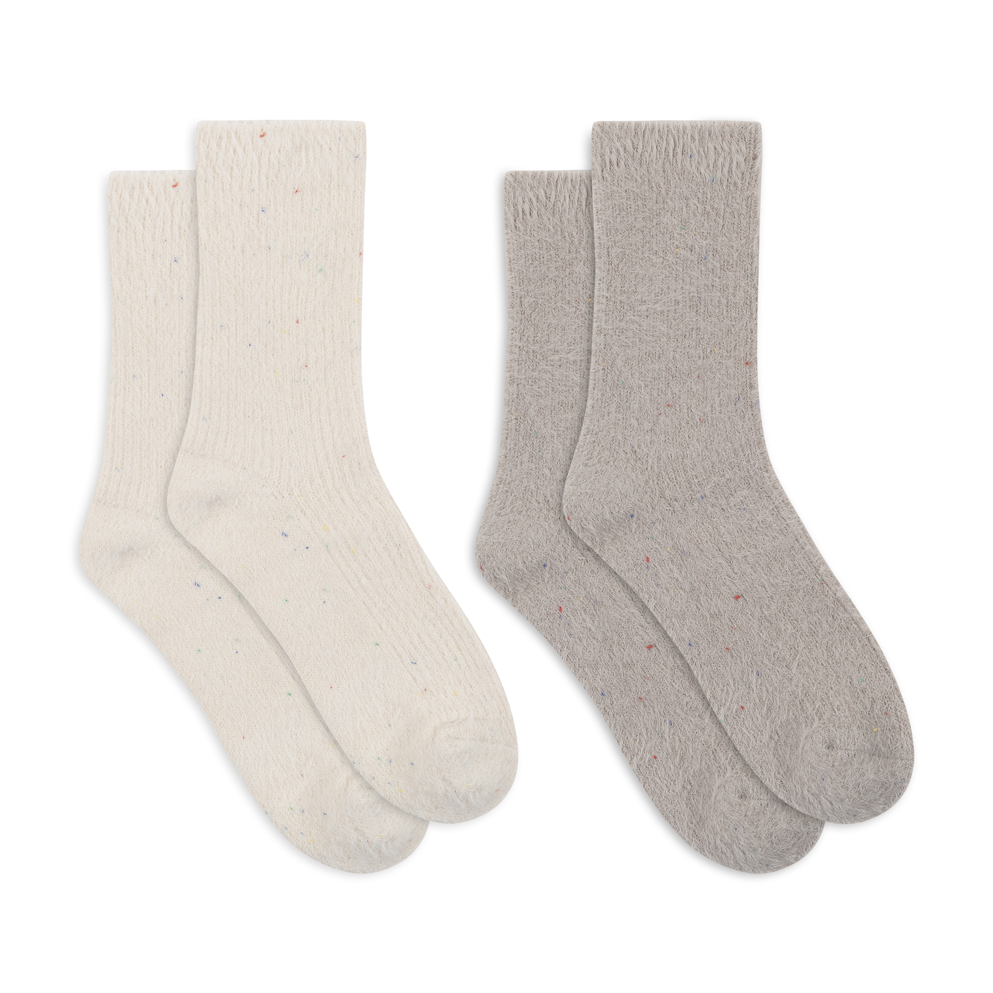 Womens Feather Fleck Crew - 2PK