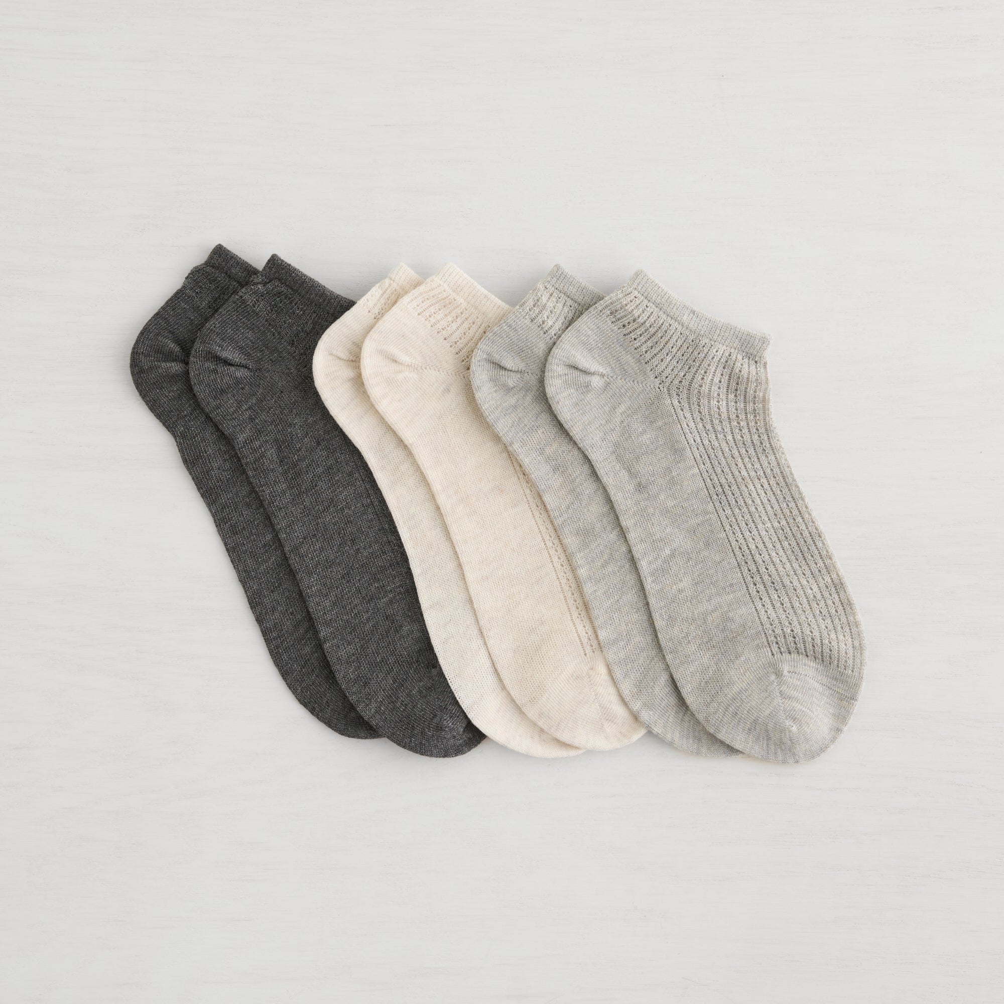 Womens Open Work Low Cut - 3PK