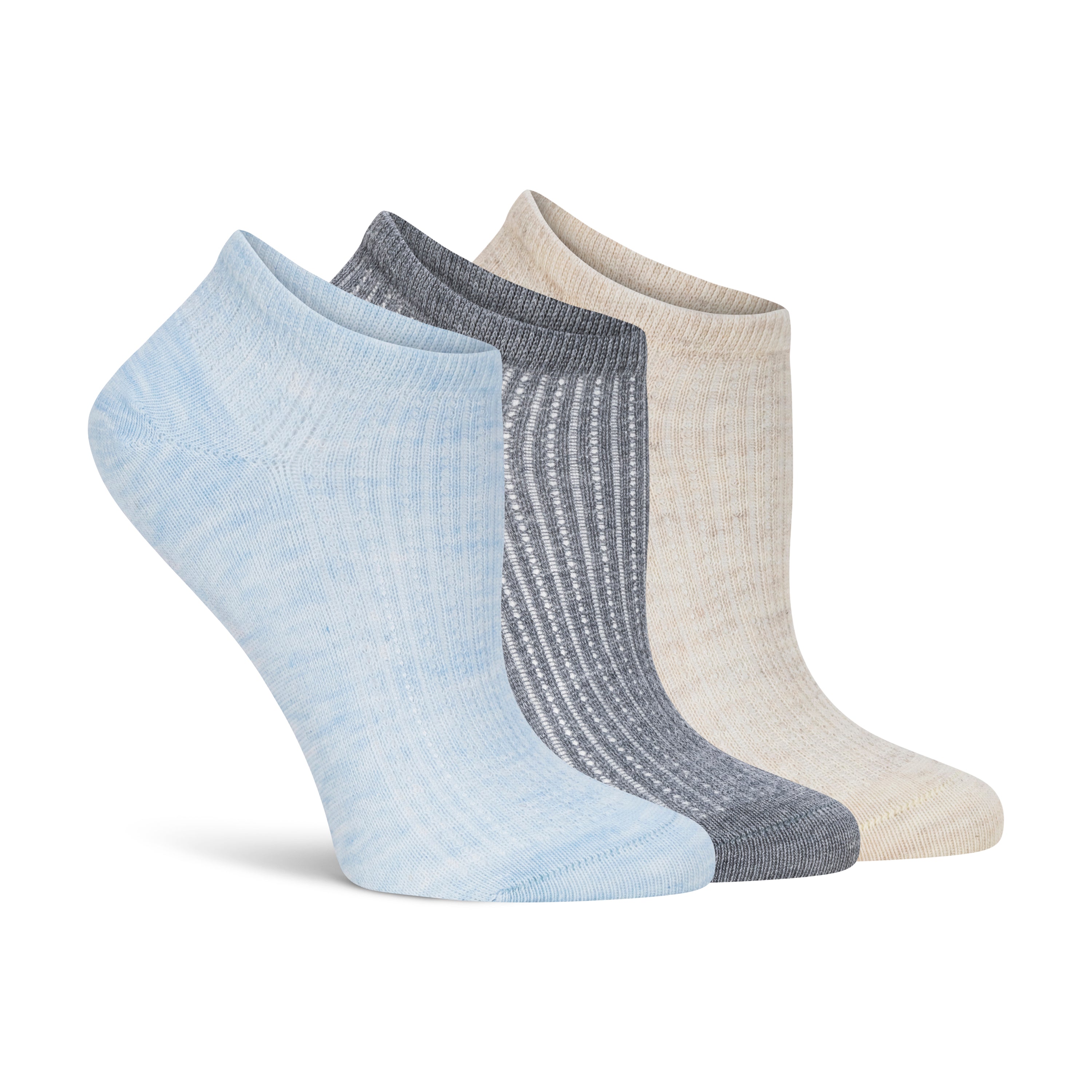 Womens Open Work Low Cut - 3PK