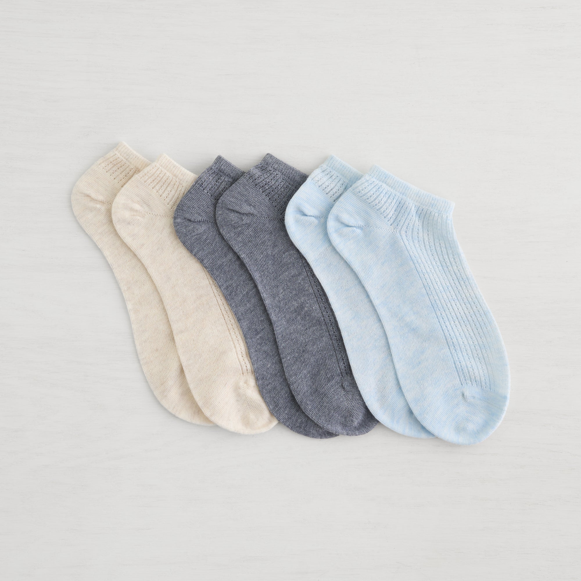 Womens Open Work Low Cut - 3PK