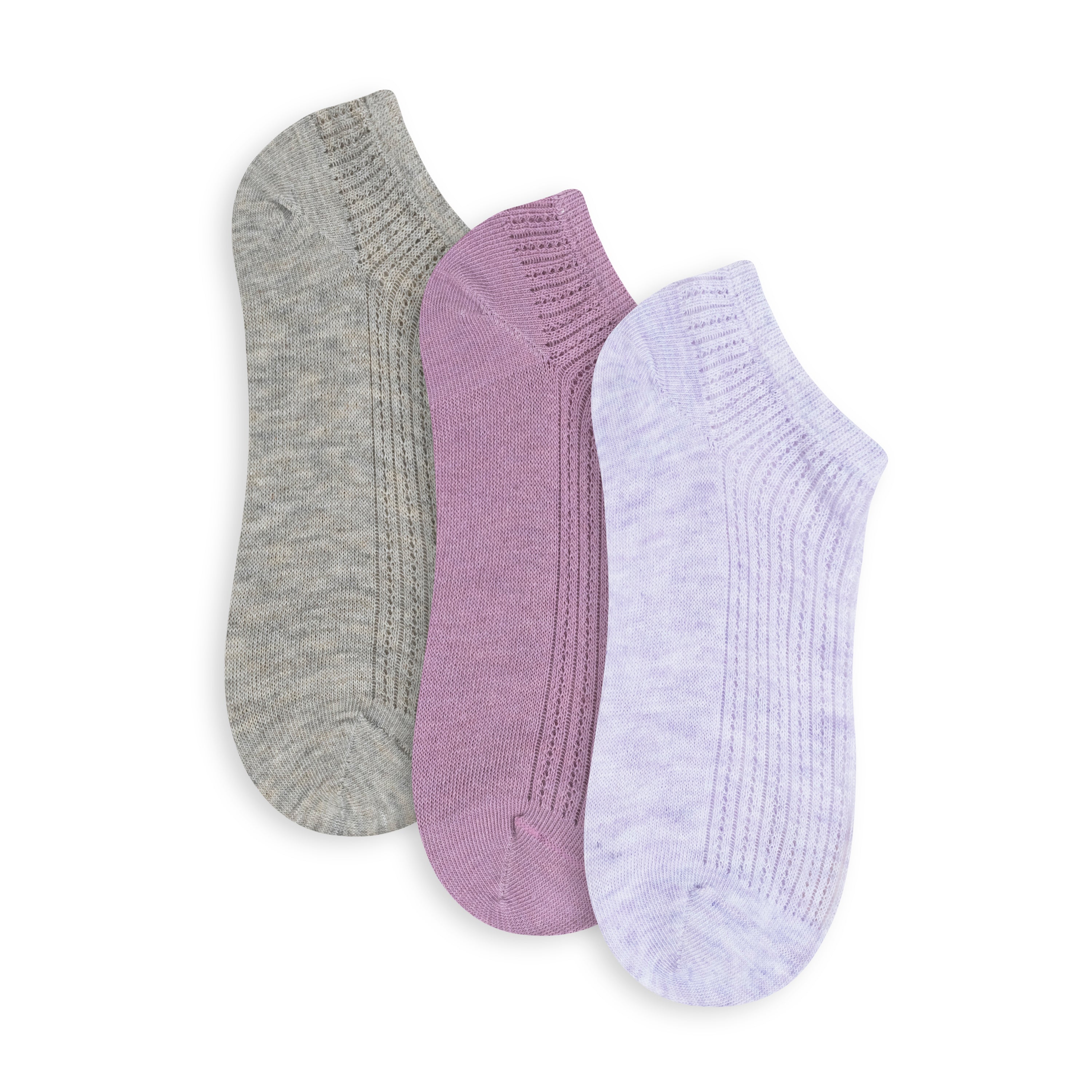Womens Open Work Low Cut - 3PK