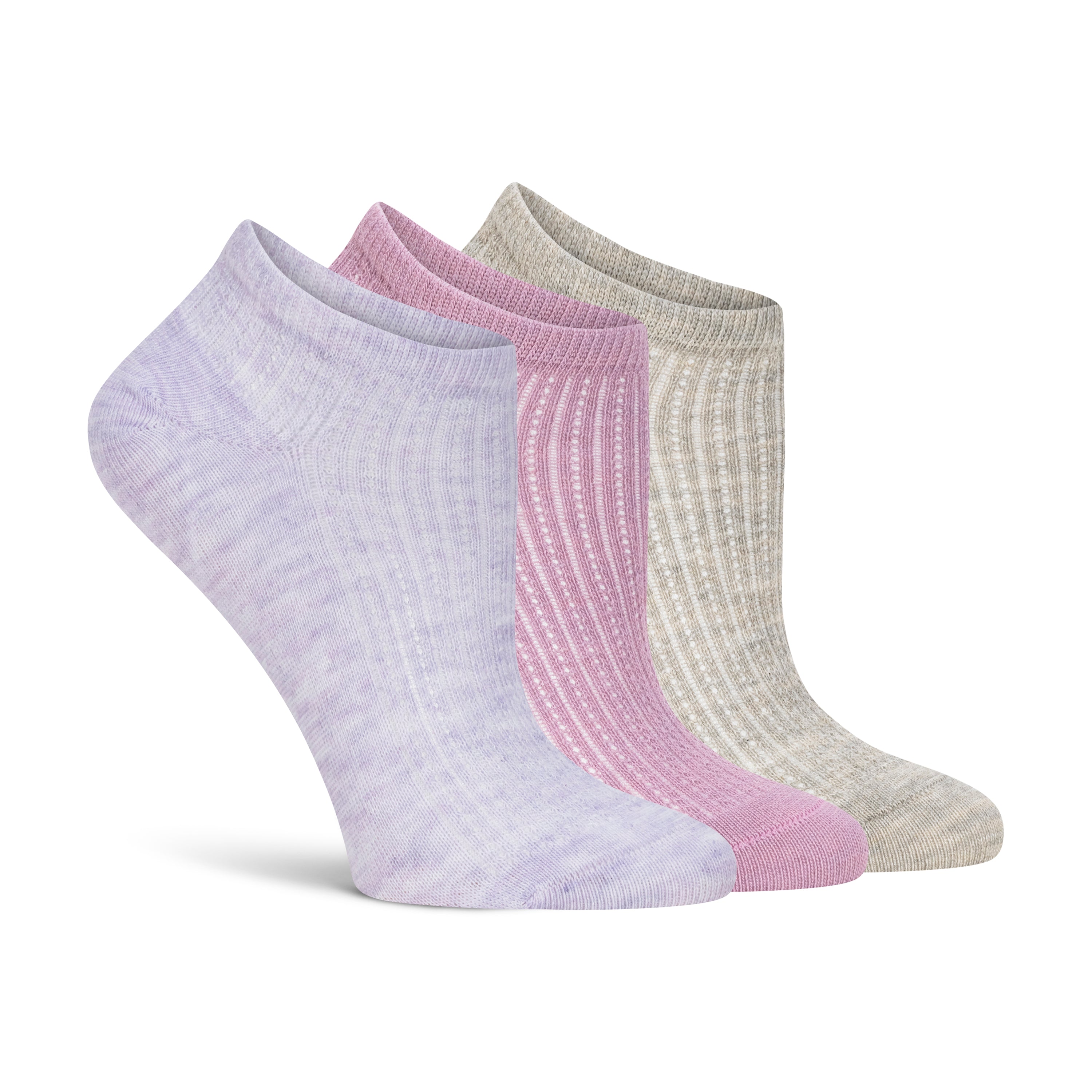 Womens Open Work Low Cut - 3PK