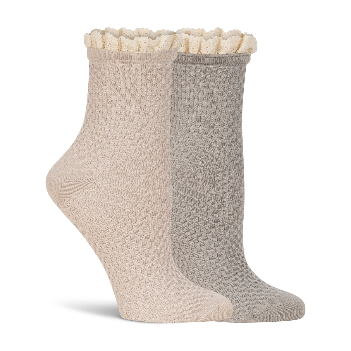 Texture Lace Crew - 2 Pack