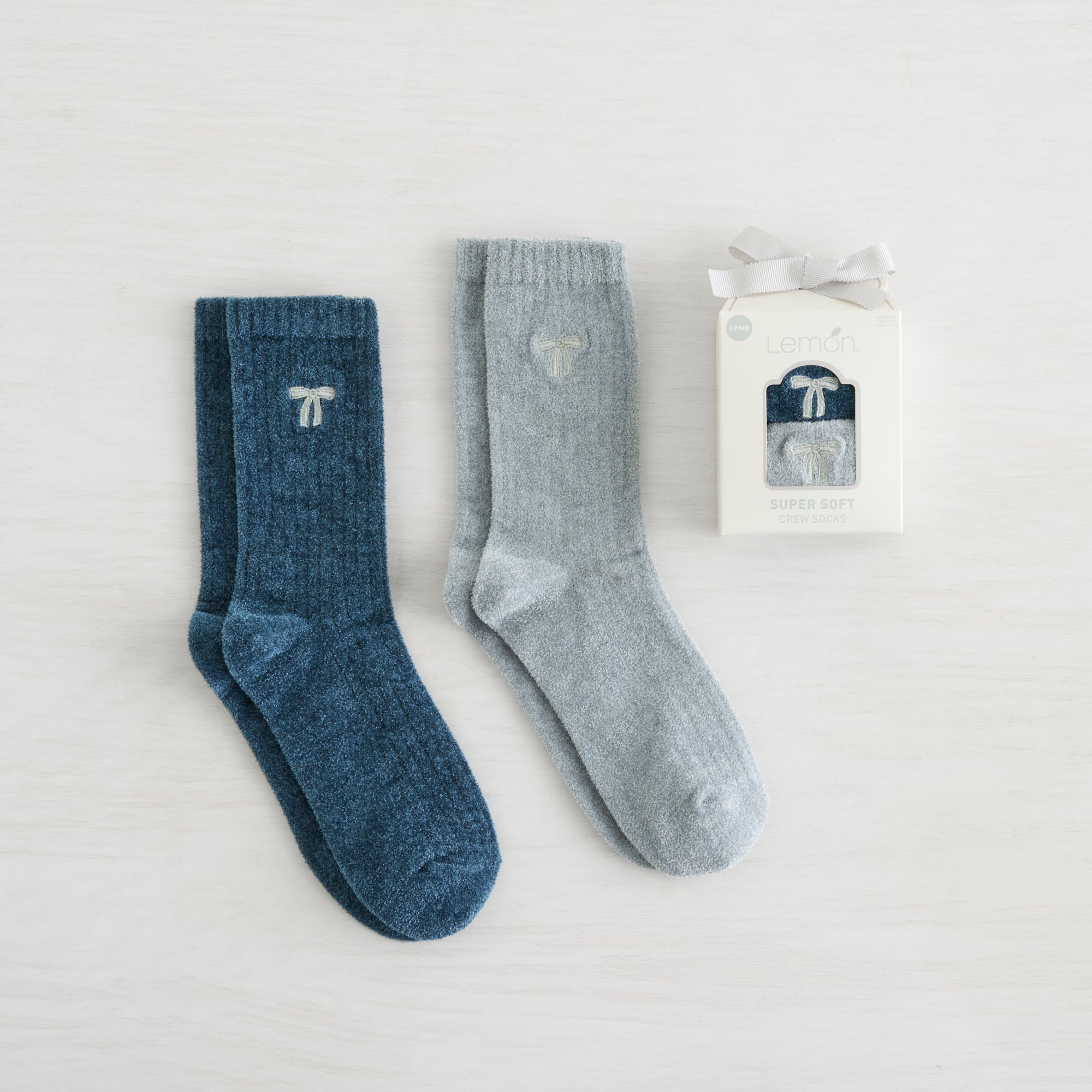 Velvet Cozy Crew Sock - 2 Pack Gift Box