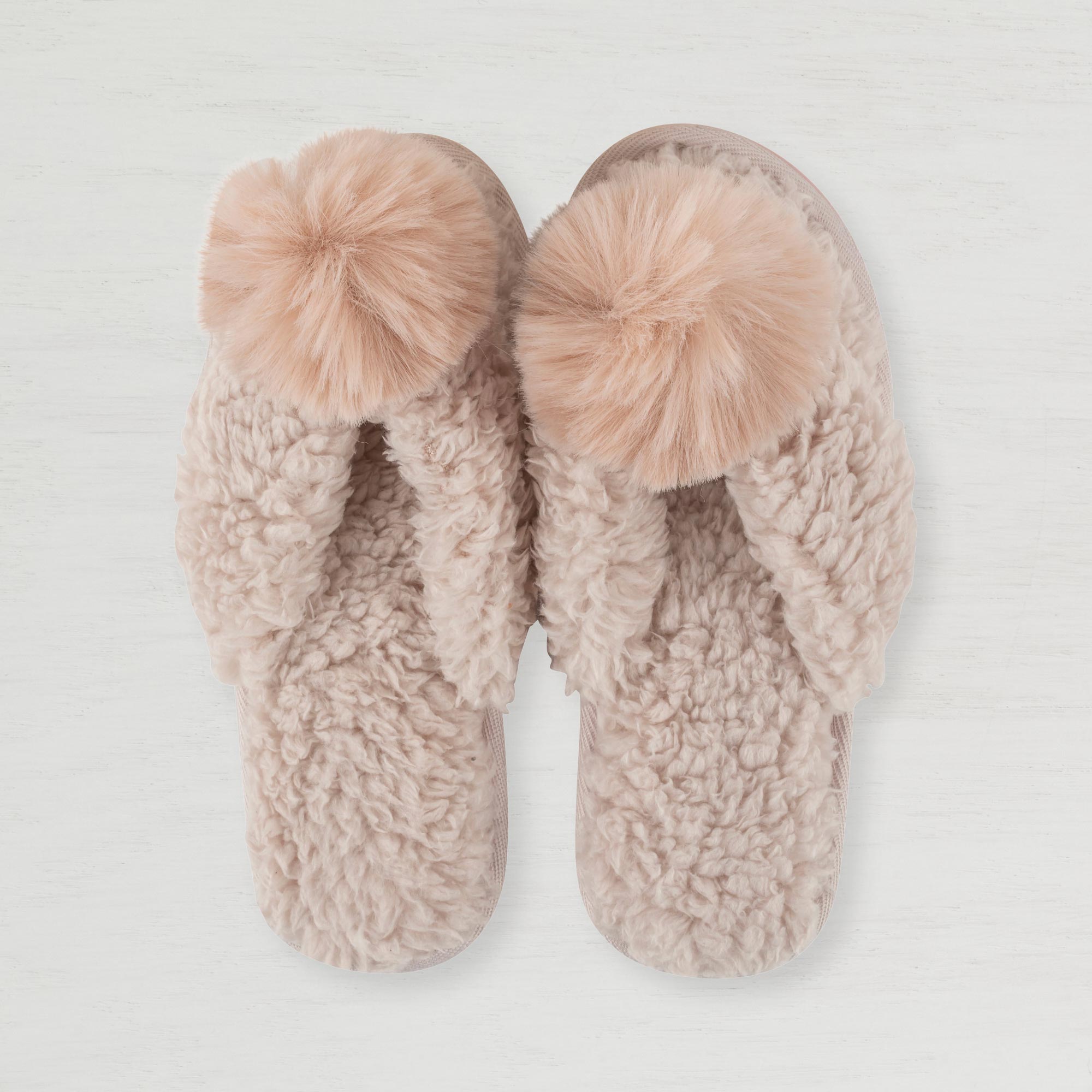 Teddy Bear Berber Flip-Flop - Carbon & Pink