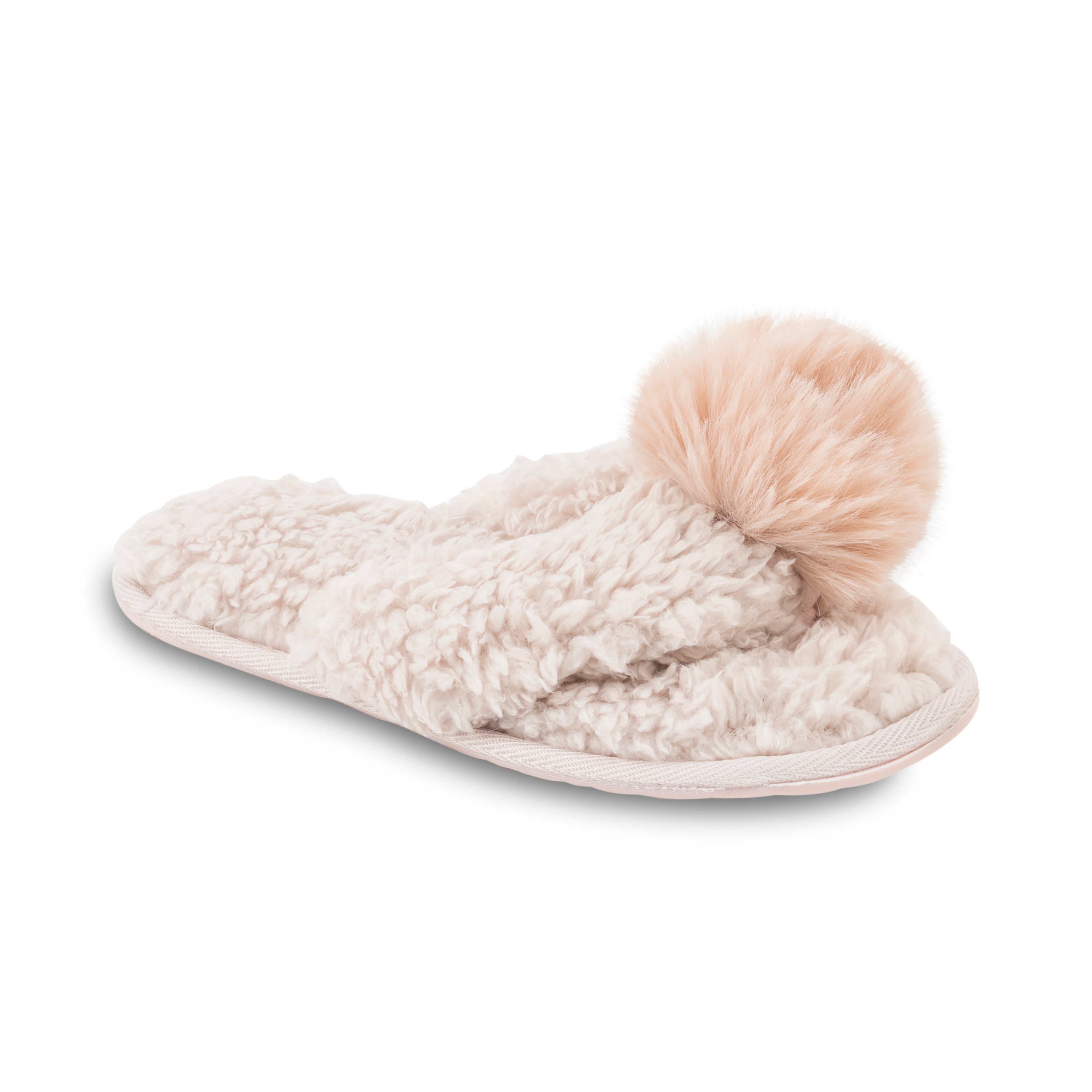 Teddy Bear Berber Flip-Flop - Carbon & Pink