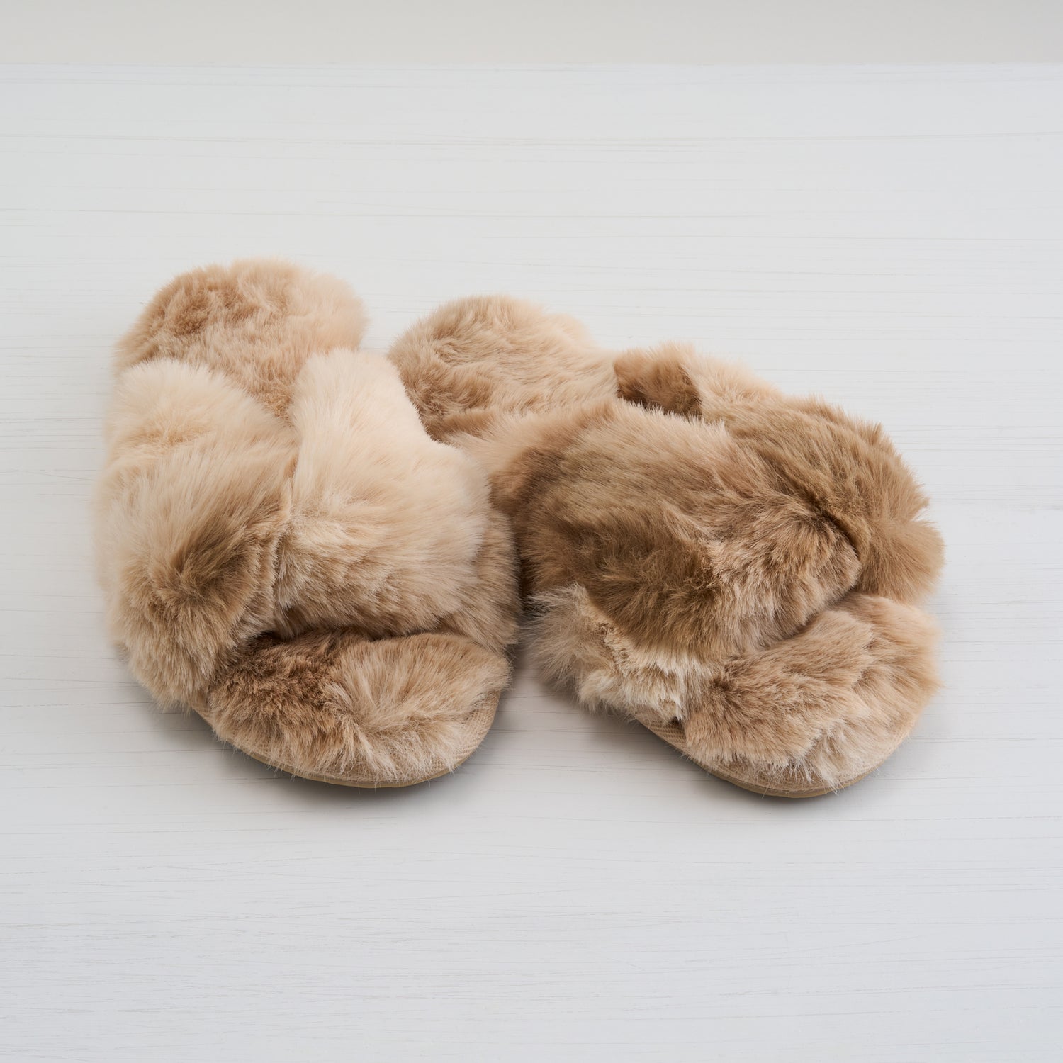 Watercolor Faux Fur Slide