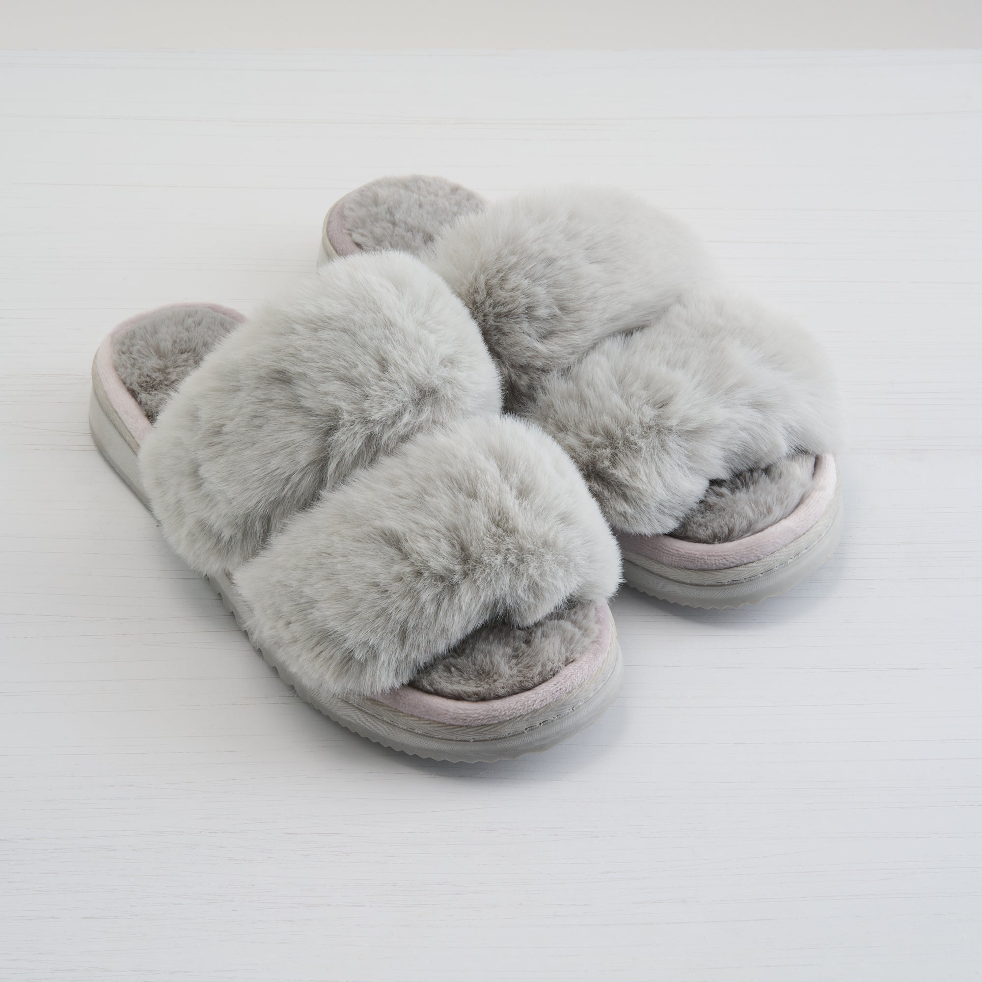 All Day Faux Fur Slide - Oxford