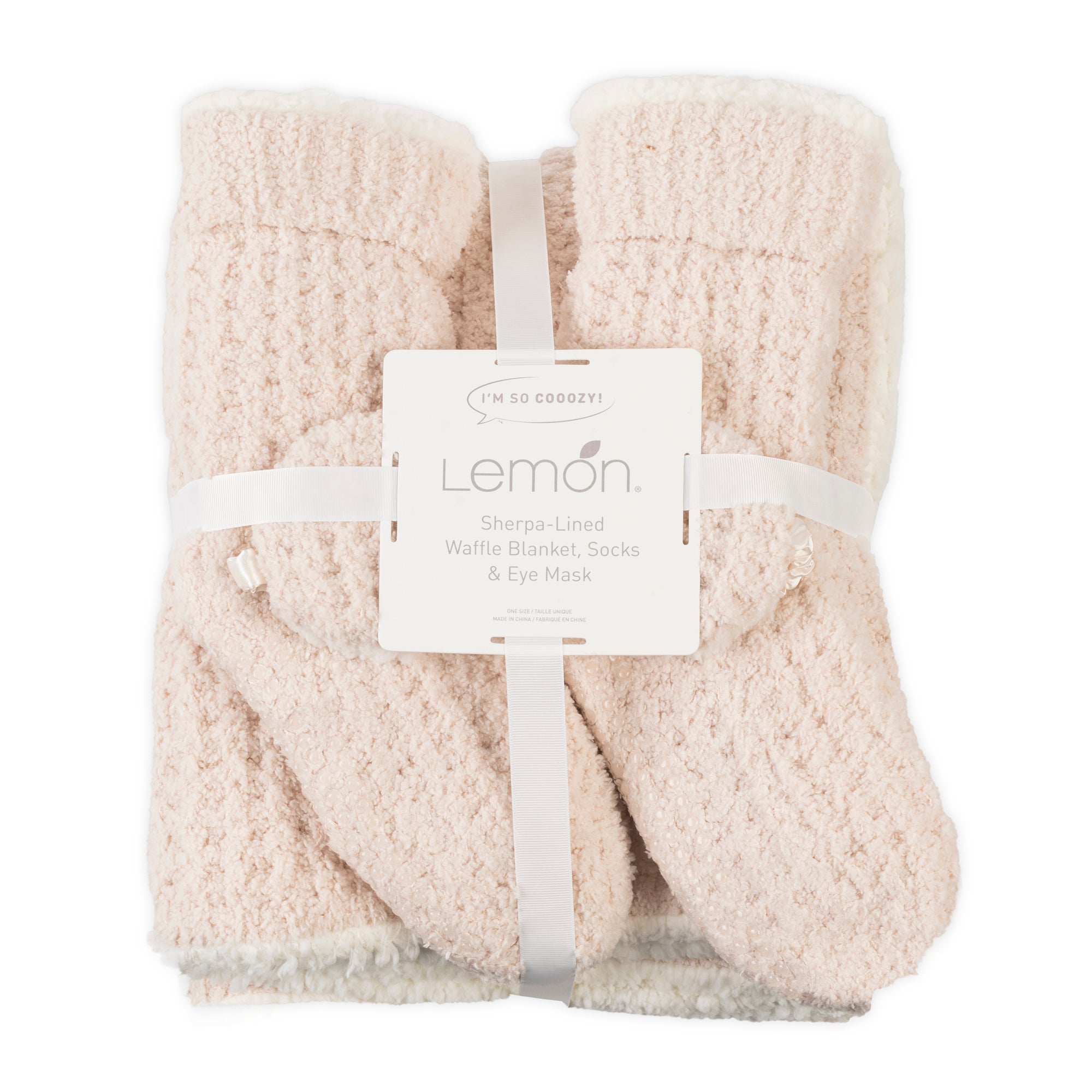 Sherpa Lined Cozy Blanket 3 Piece Set