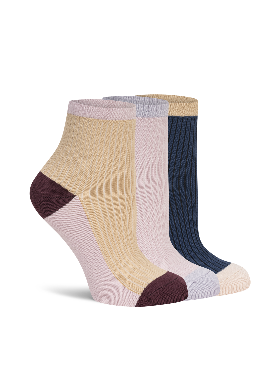 Soft Colorblock Quarter Crew - 3 Pack