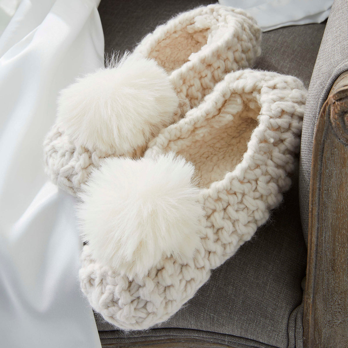 Popcorn Pom Pom Ballerina Slippers