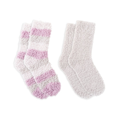 Womens Stripe Furry Foam Crew Sock - 2PK