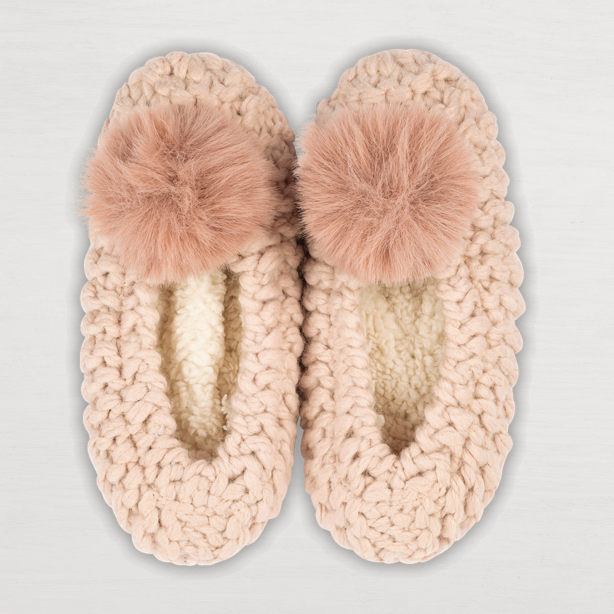 Popcorn Pom Pom Ballerina Slippers - Blushed