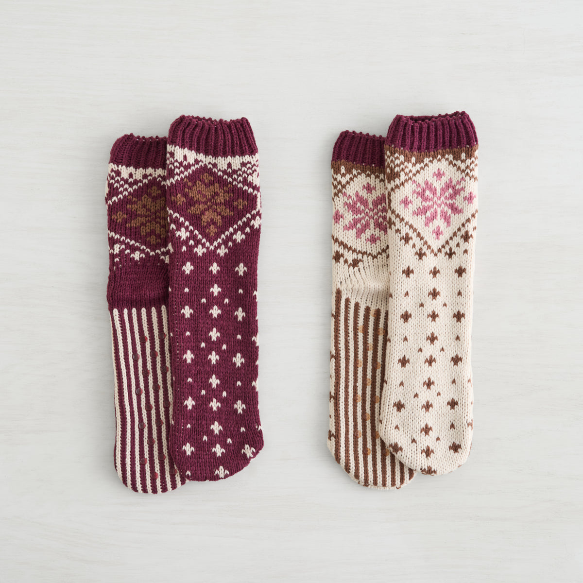 Snowfall Slippers Sock - 2 Pack