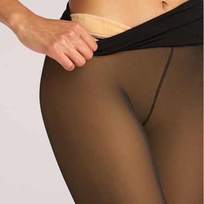Womens Faux Translucent Fleeced Tight