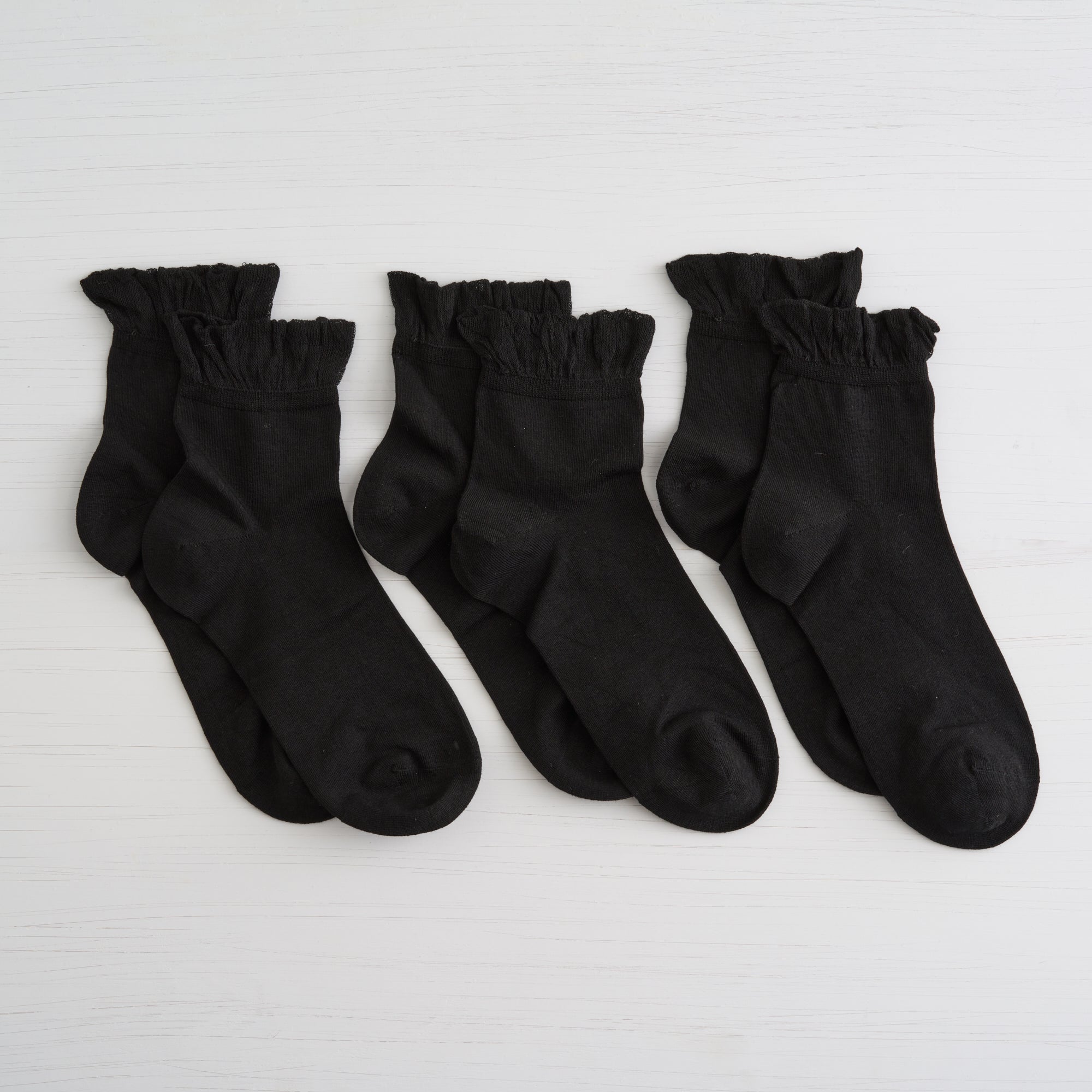 Womens Silk Summer Ruffle Anklet Sock - 3PK