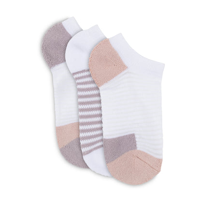 Girls 3PK Powder Runner Ribbed No Show Sock - Rosewater