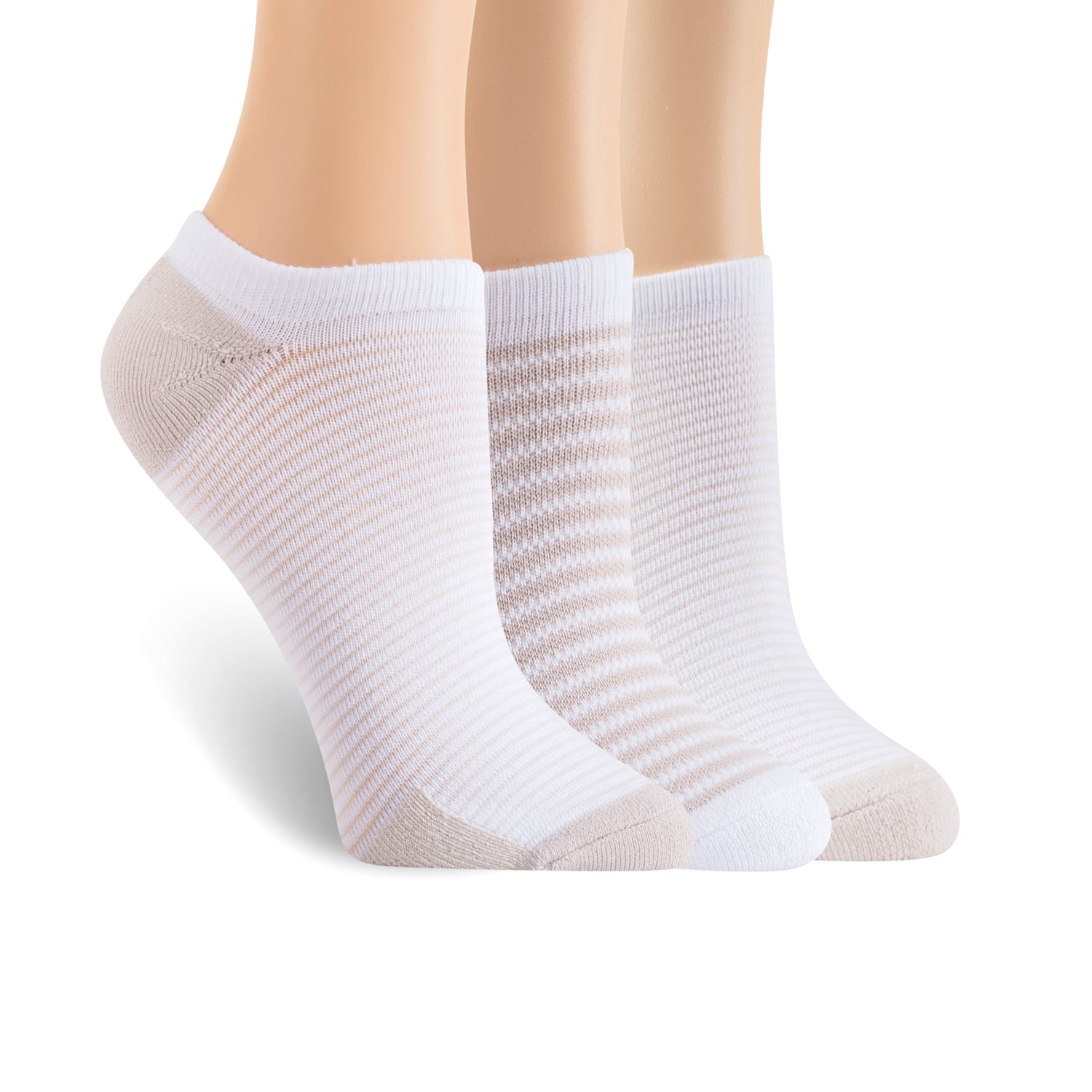 Womens Powder Runner Ribbed No Show Sock - 3PK