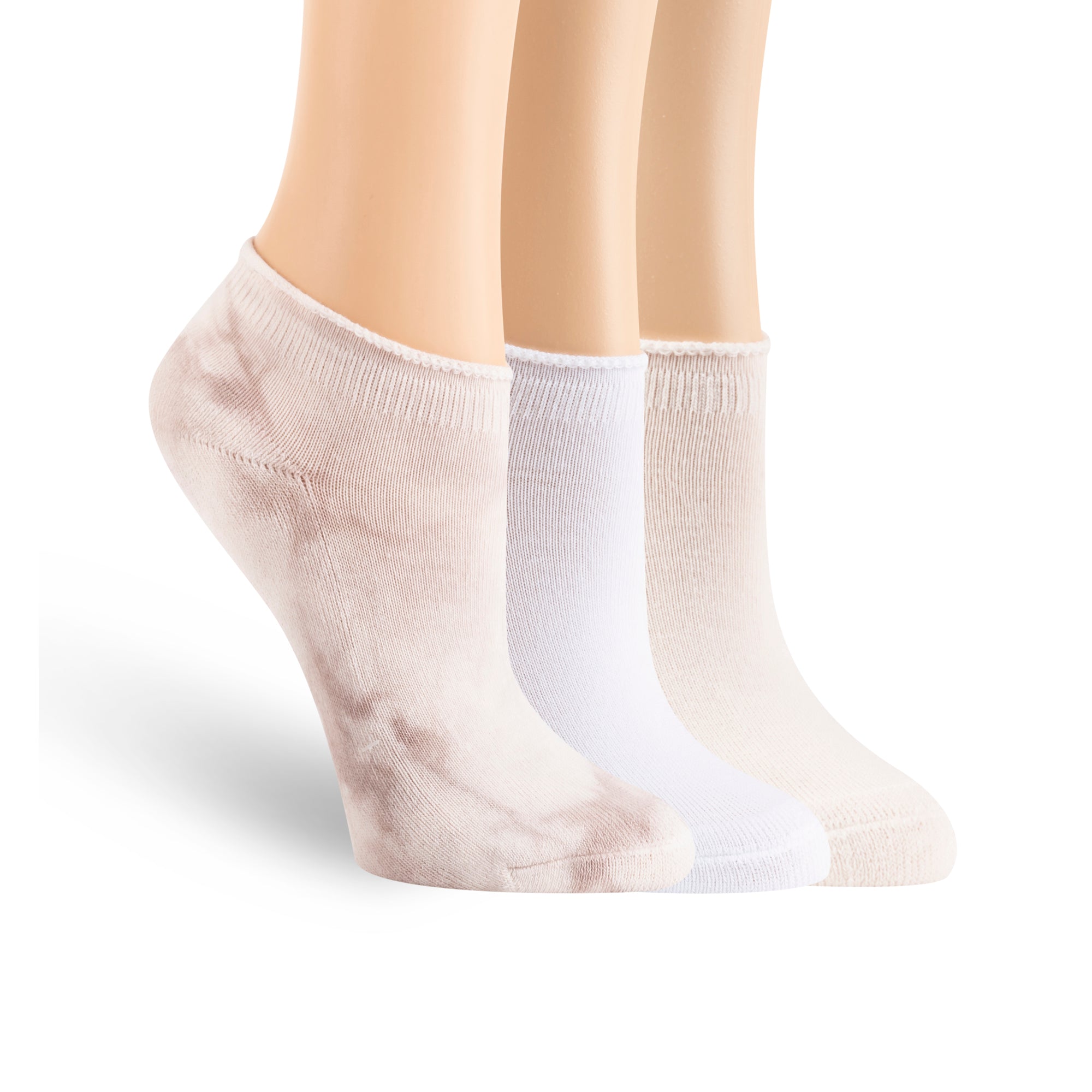 Womens Cotton Cloud Rolltop Low Cut Sock - Tie Dye - 3PK