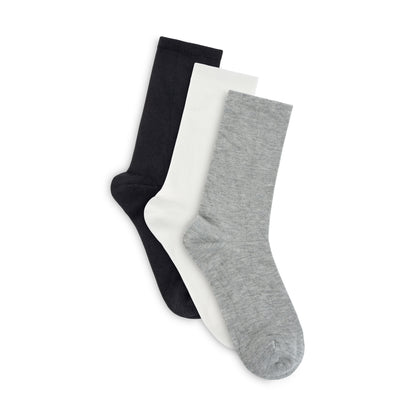 Womens Silk Basic Crew Sock - 3PK