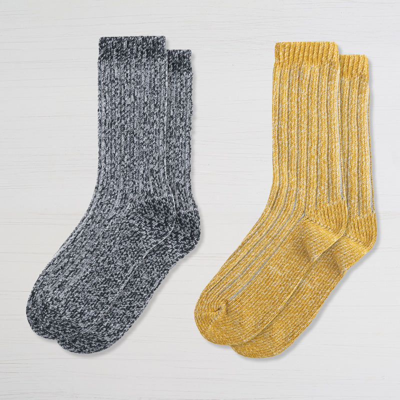 Womens Recycled Boyfriend Crew Sock - 2PK