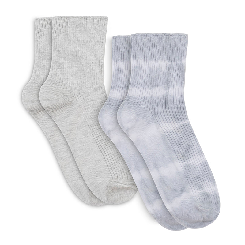 Womens Plant Dyed Quarter Crew Sock 2PK