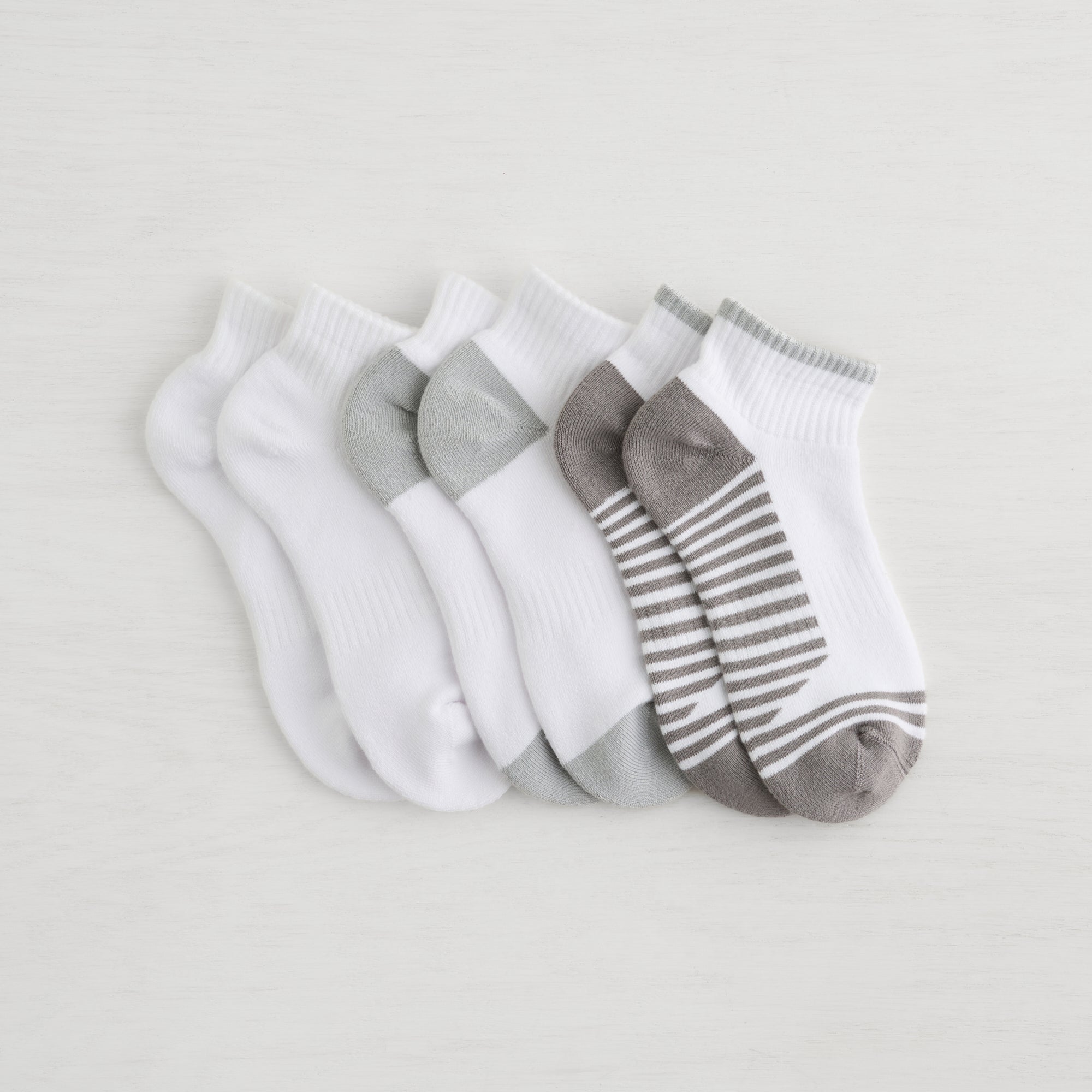Womens Powder Cushion Quarter Crew Sock - 3PK