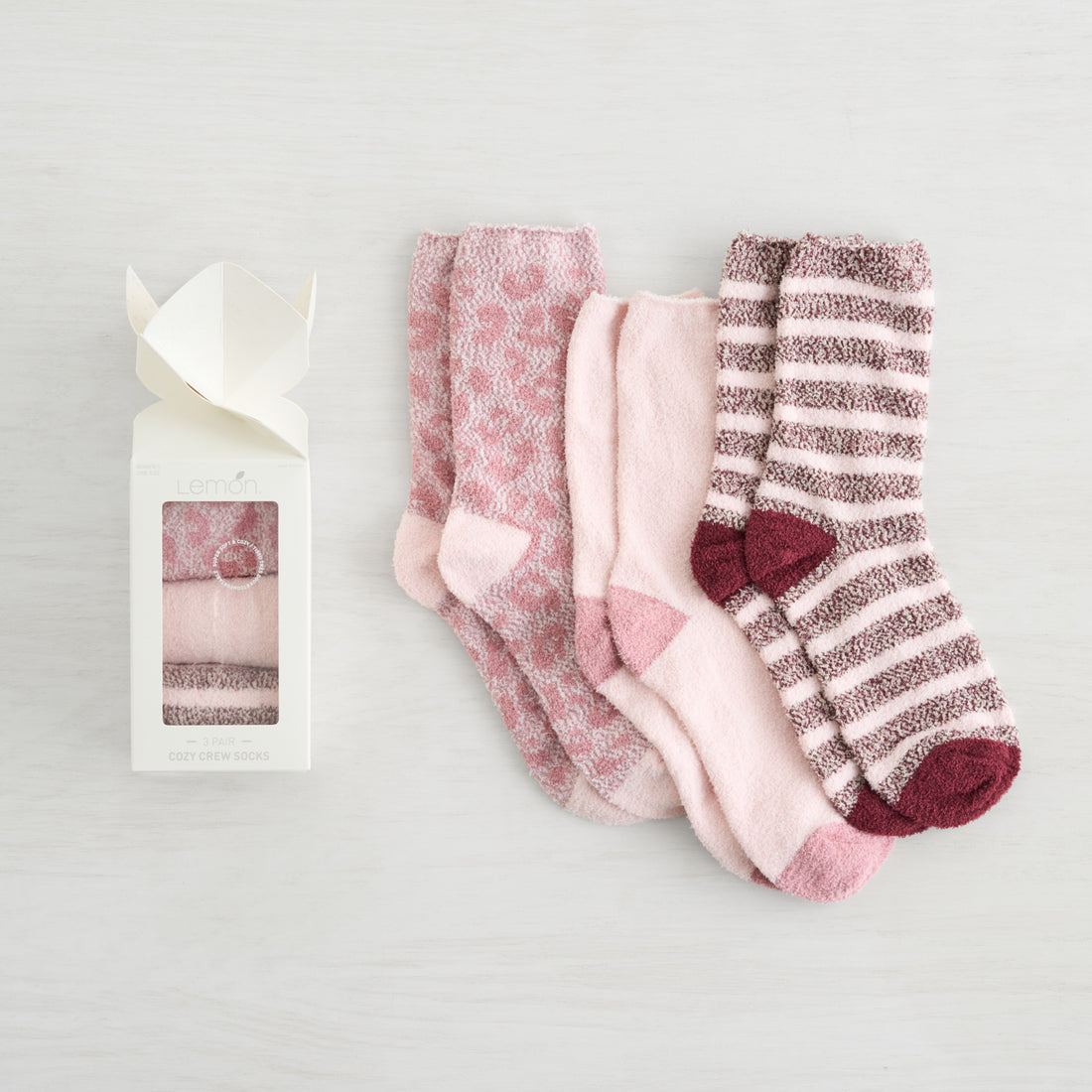 3 Pack Cozy Crew Sock Gift Box