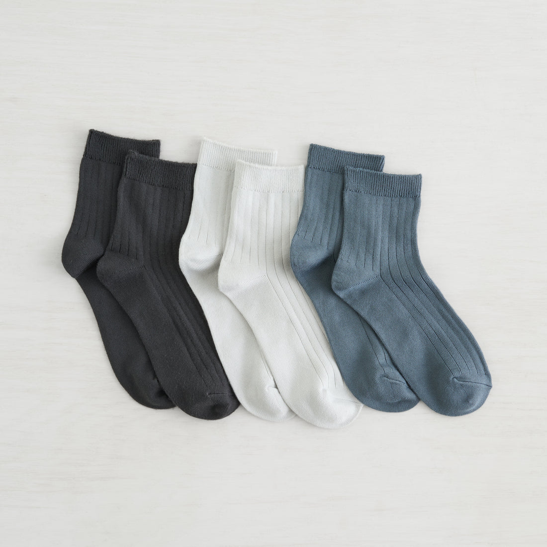 Womens Powder Rib Quarter Crew Sock - 3PK