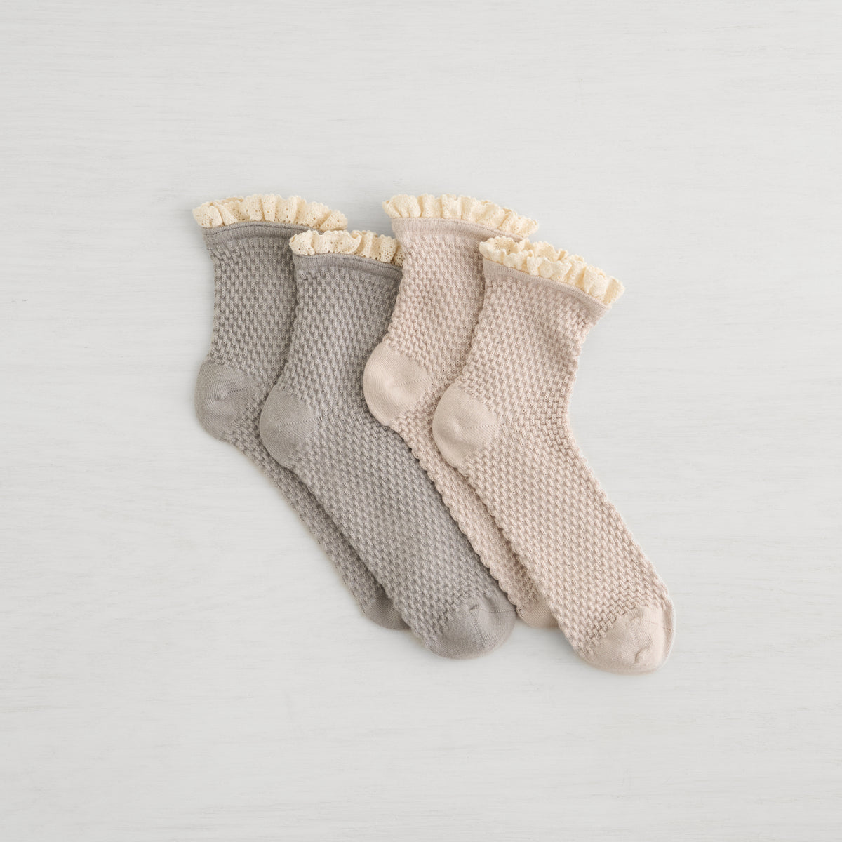 Texture Lace Crew - 2 Pack