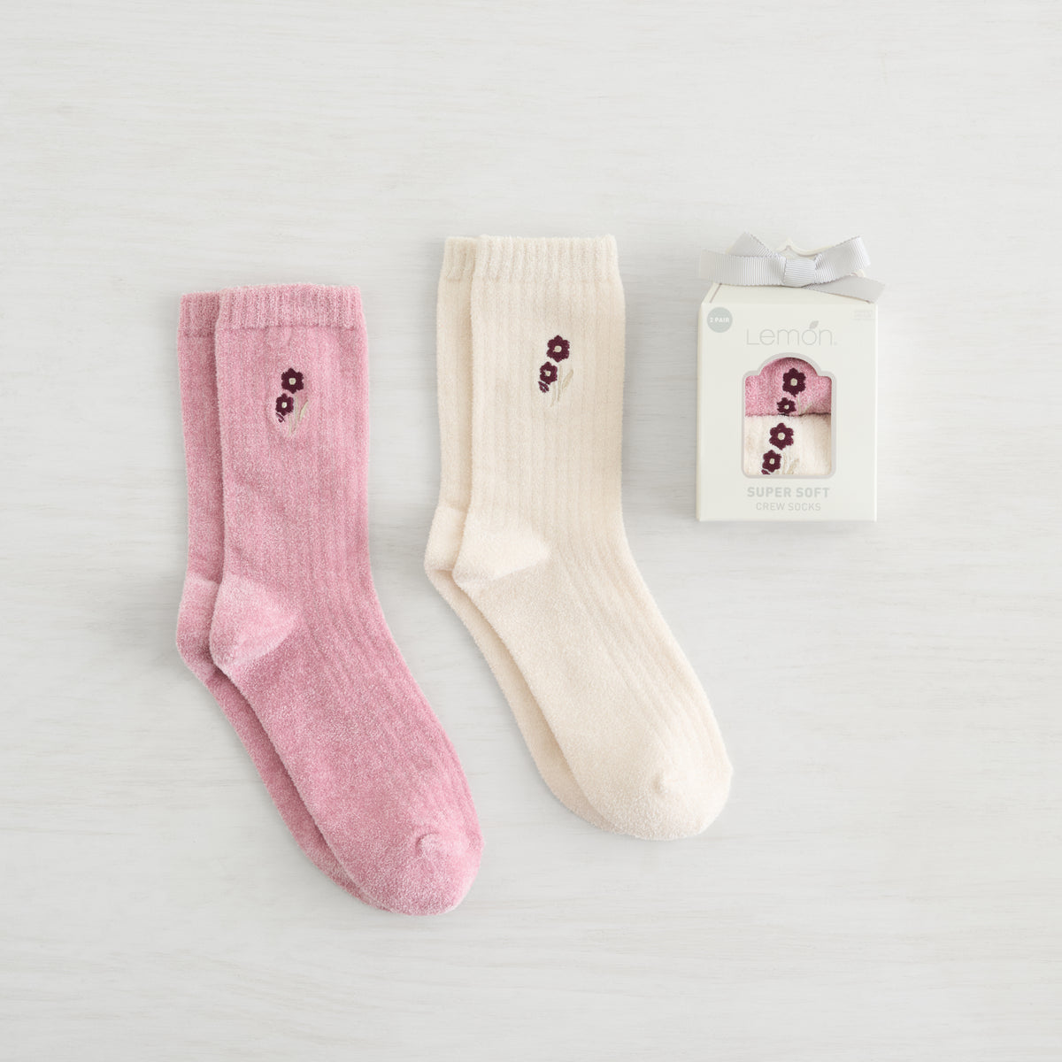 Velvet Cozy Crew Sock - 2 Pack Gift Box