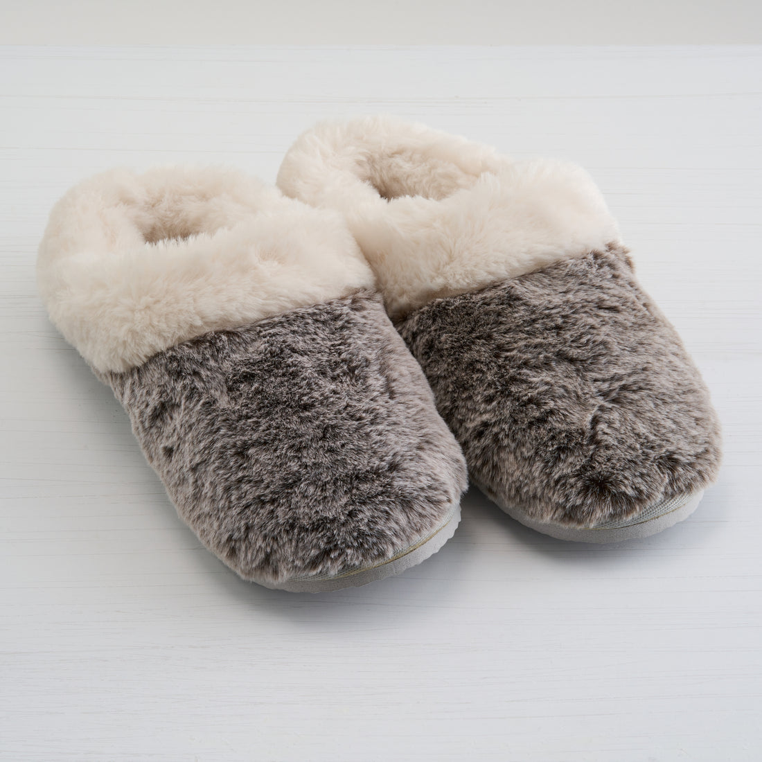 Tipped Fur Scuff Slippers