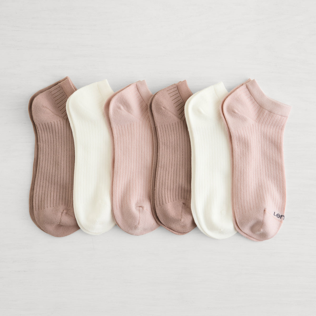 Six Pack Powder Rib Low Cut Socks