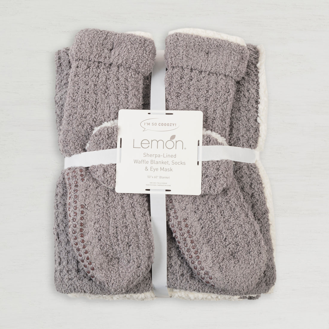 Sherpa Lined Cozy Blanket 3 Piece Set