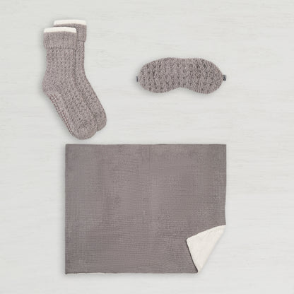 Sherpa Lined Cozy Blanket 3 Piece Set
