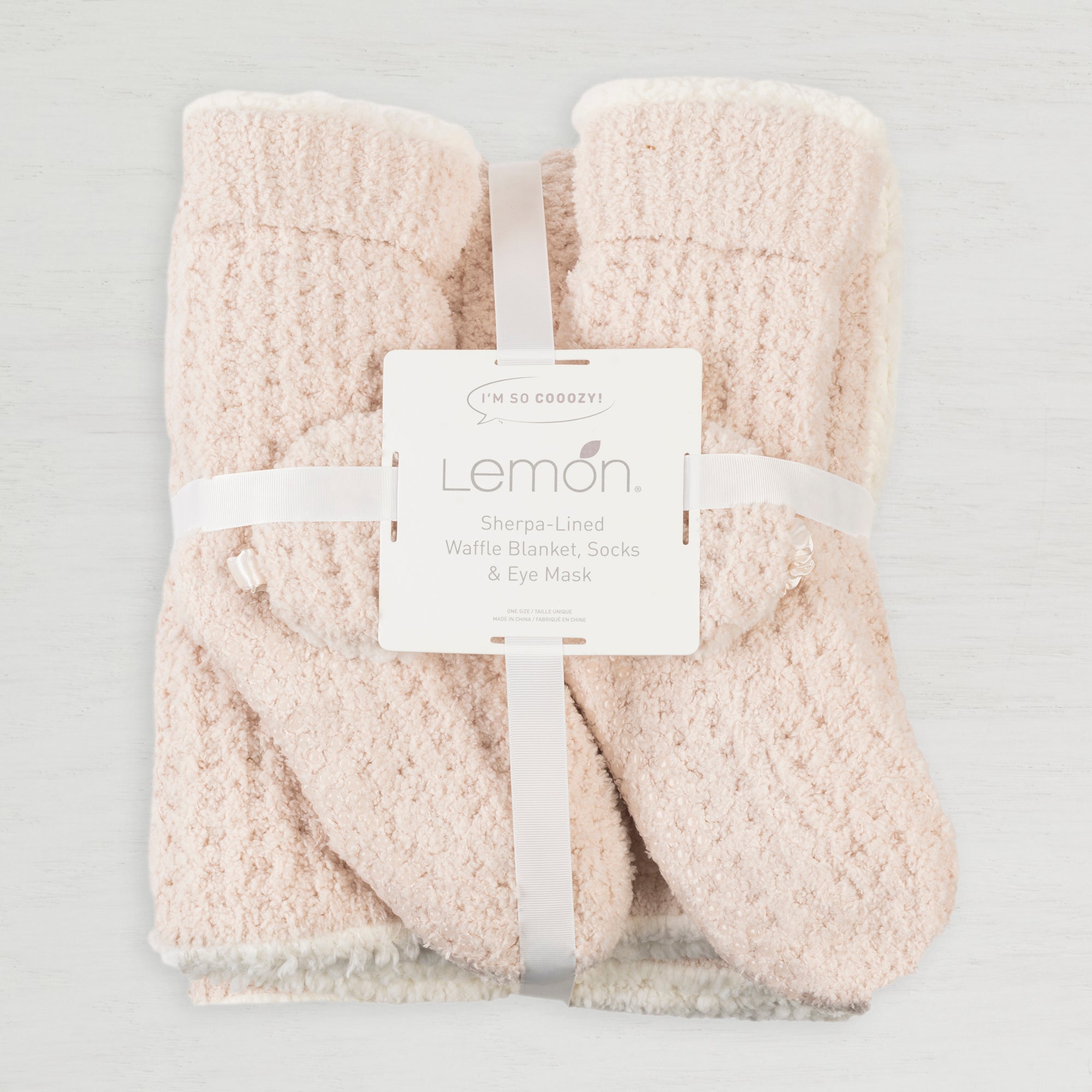 Sherpa Lined Cozy Blanket 3 Piece Set