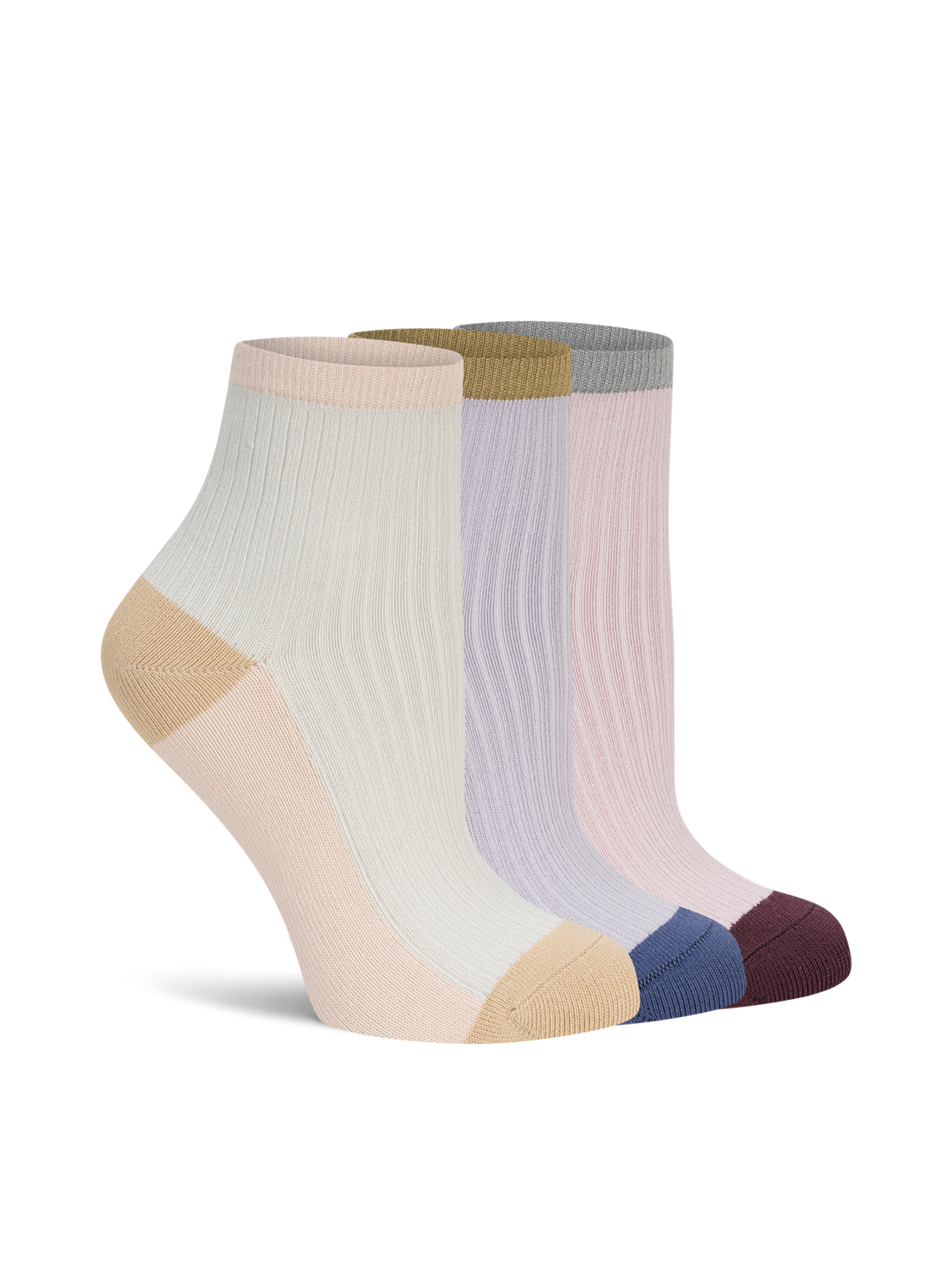 Soft Colorblock Quarter Crew - 3 Pack