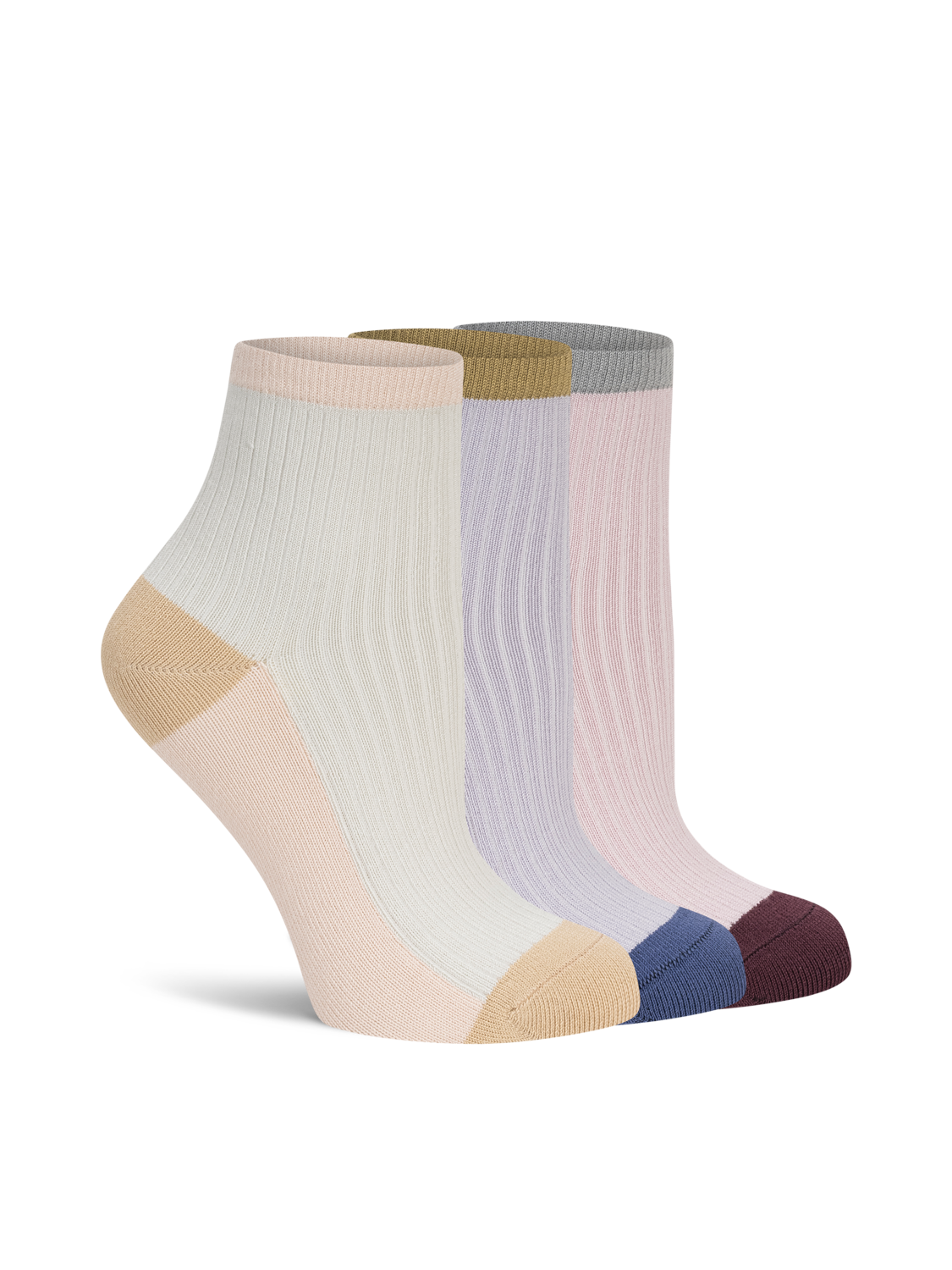 Soft Colorblock Quarter Crew - 3 Pack
