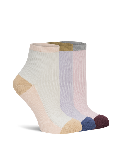 Soft Colorblock Quarter Crew - 3 Pack