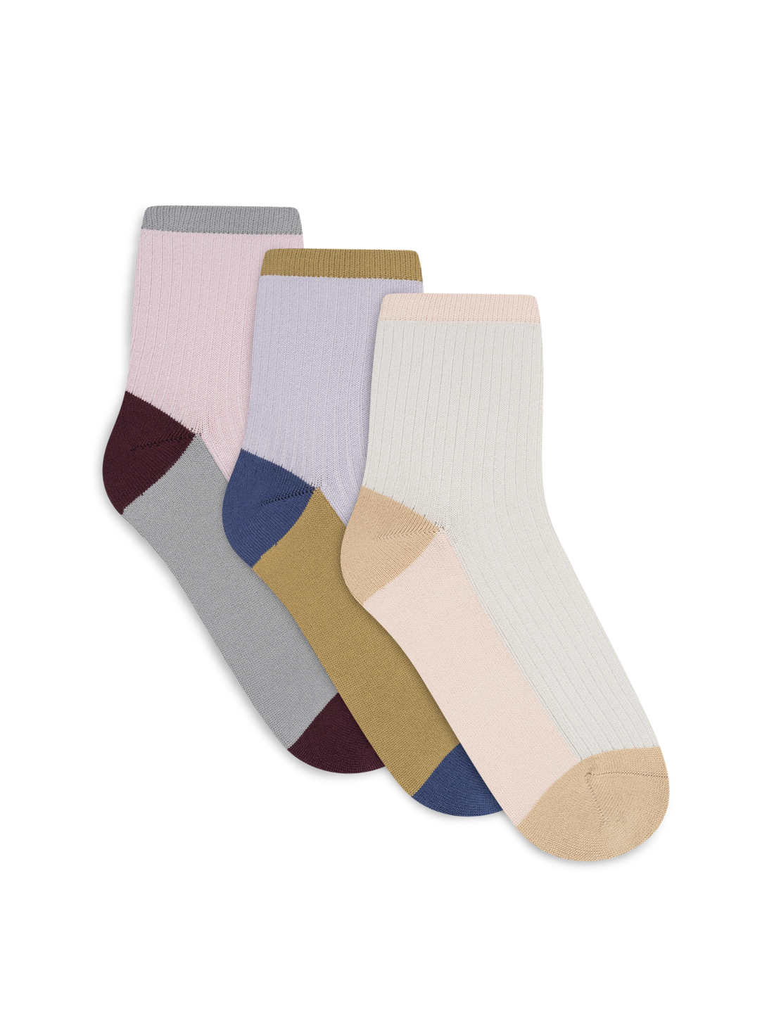 Soft Colorblock Quarter Crew - 3 Pack