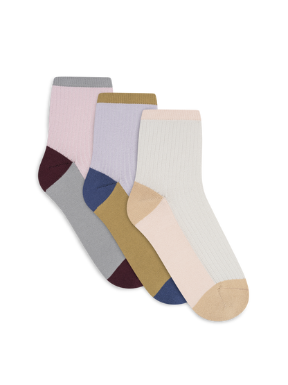 Soft Colorblock Quarter Crew - 3 Pack