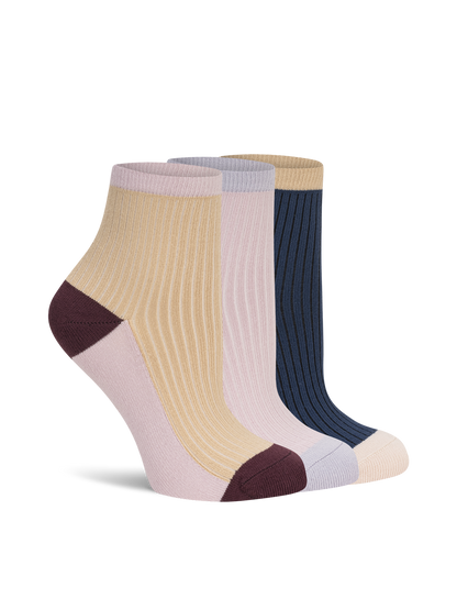 Soft Colorblock Quarter Crew - 3 Pack