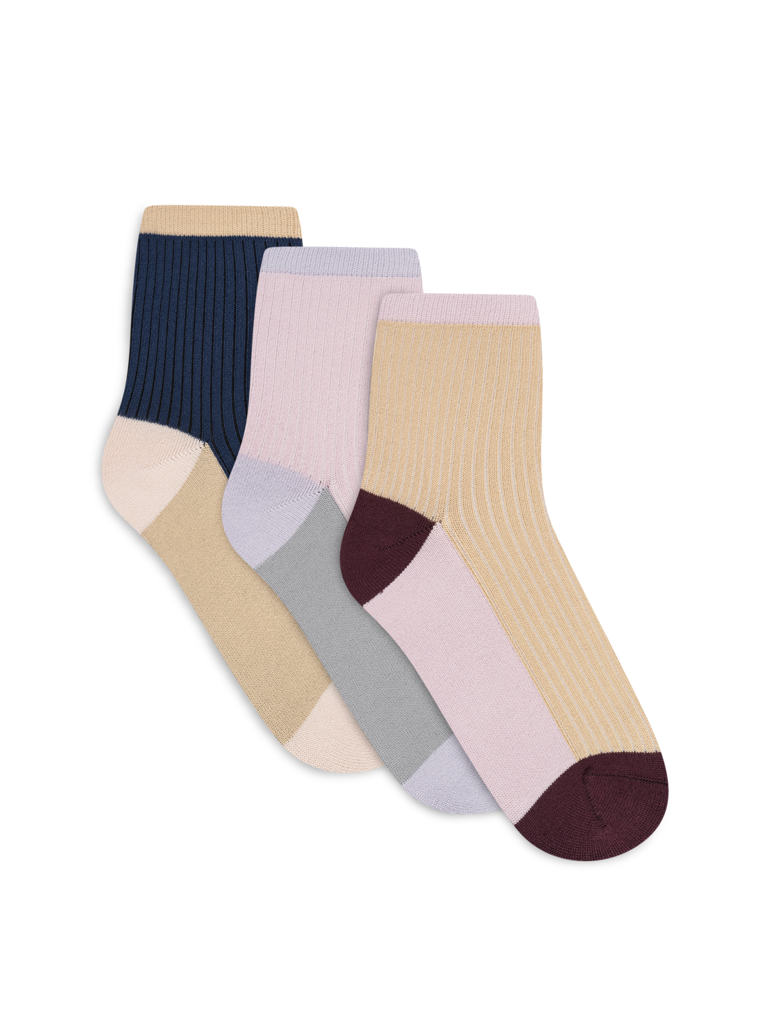 Soft Colorblock Quarter Crew - 3 Pack